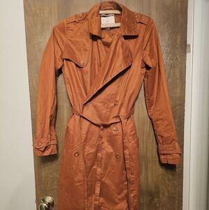 Burnt Orange Trench Coat Xs/S